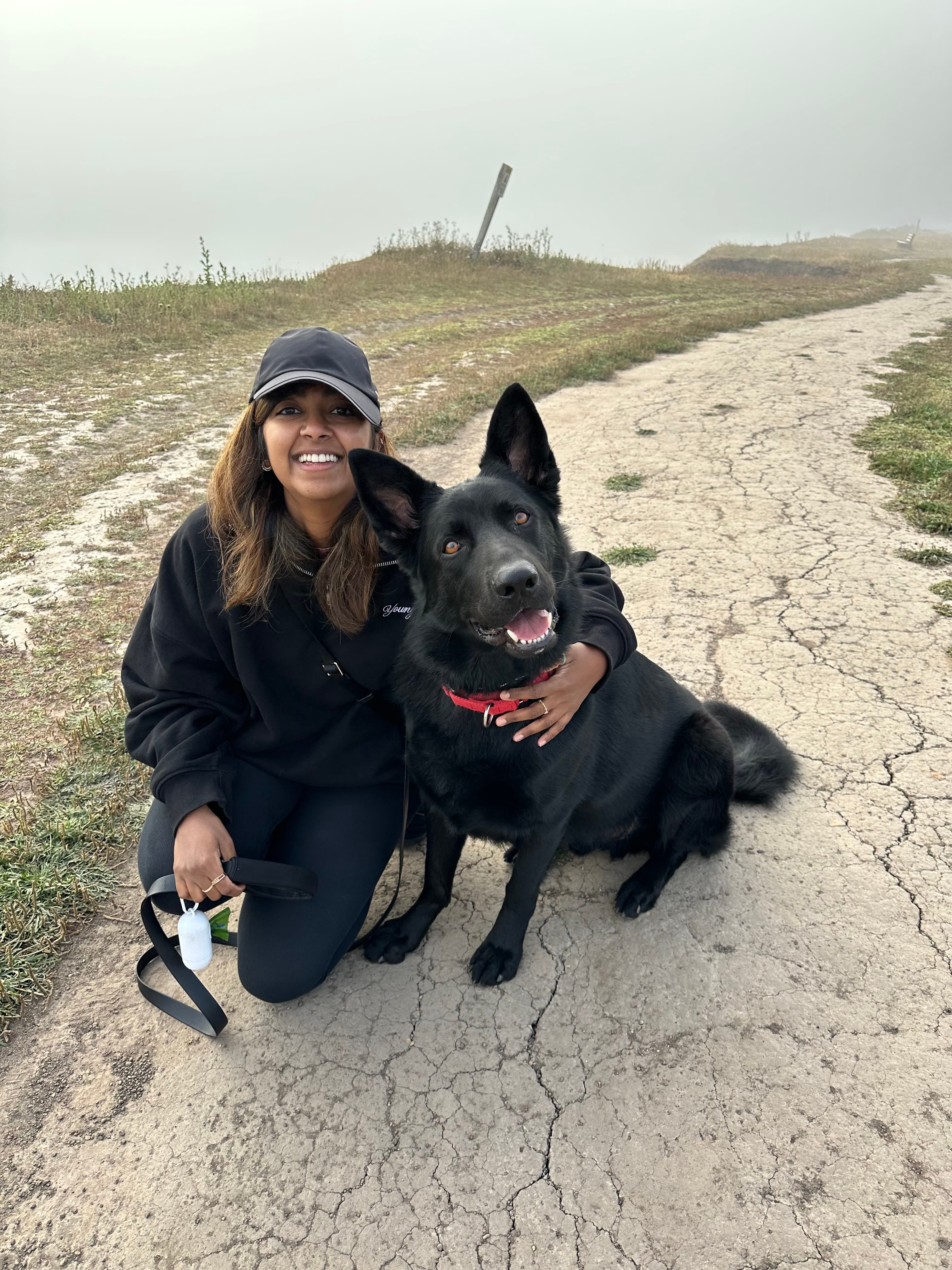 Aditi with her dog